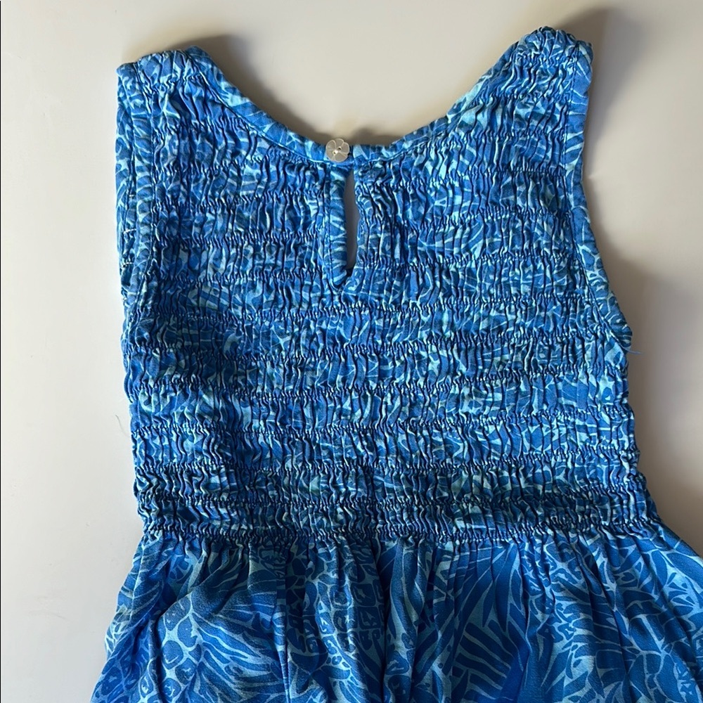 Blue Scoop Neck Sleeveless Sundress - Picture 7 of 7